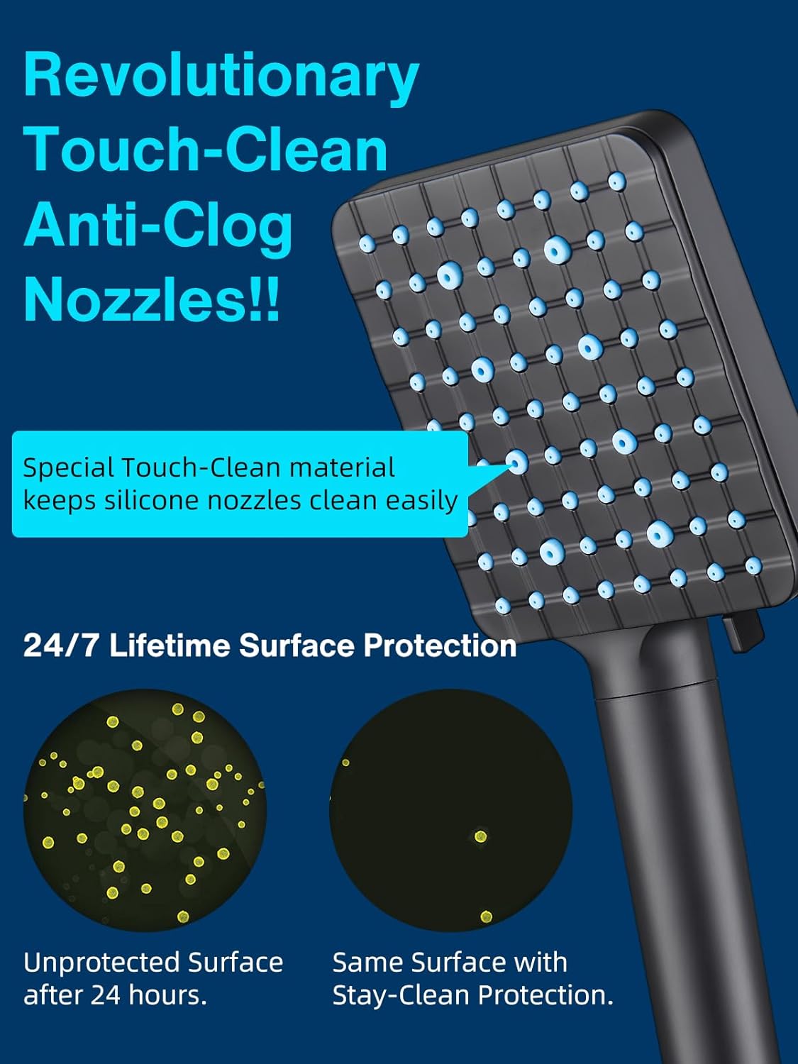 Cobbe Filtered Shower Head with Handheld, High Pressure 6 Spray Mode Showerhead with Filters, Water Softener Filters Beads for Hard Water - Remove Chlorine - Reduces Dry Itchy Skin, Matte Black