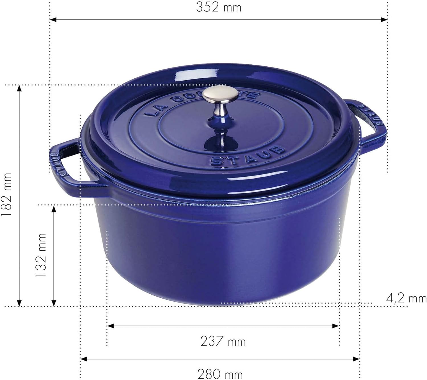 Staub Cast Iron 7-qt Round Cocotte - Cherry, Made in France