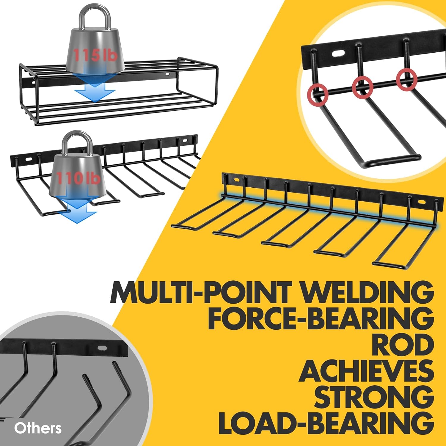 WASAIT Power Tool Organizer and Storage Rack Cordless Drill Tools Organizers Holder Garage Tool Storage Metal Wall Mounted for Handheld Power Tools Heavy Duty Floating Tool Shelf