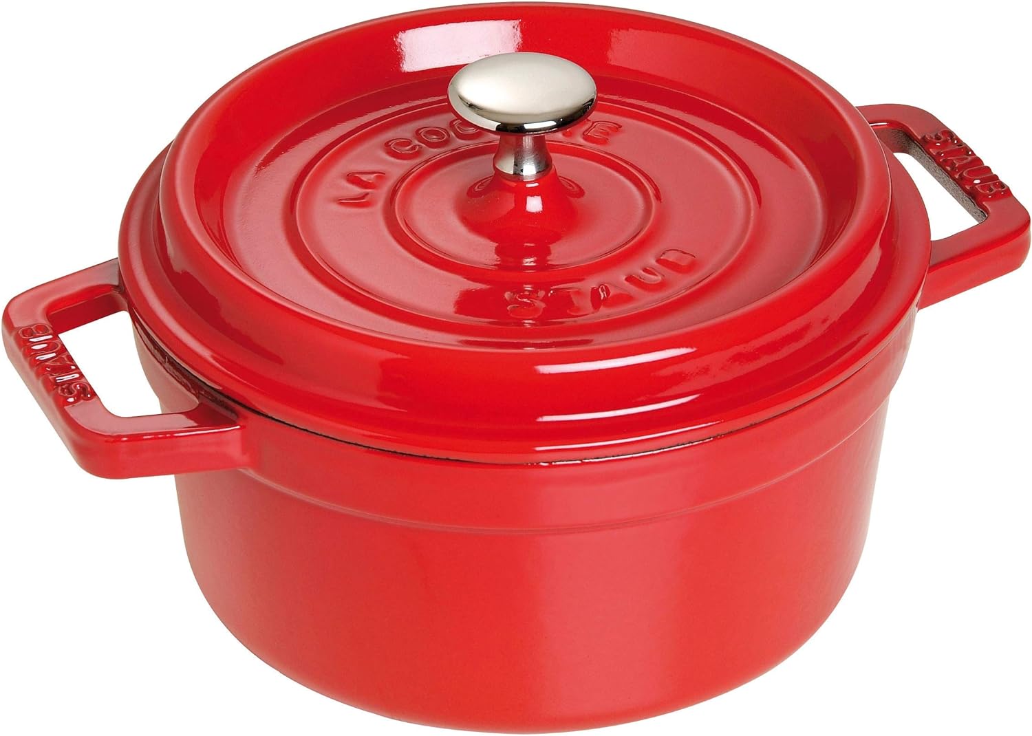 Staub Cast Iron 7-qt Round Cocotte - Cherry, Made in France