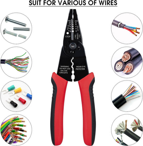 WGGE WG-015 Professional 8-inch Wire Stripper/wire crimping tool, Wire Cutter, Wire Crimper, Cable Stripper, Wiring Tools and Multi-Function Hand Tool.