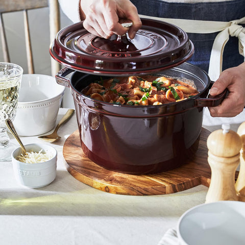 Staub Cast Iron 7-qt Round Cocotte - Cherry, Made in France