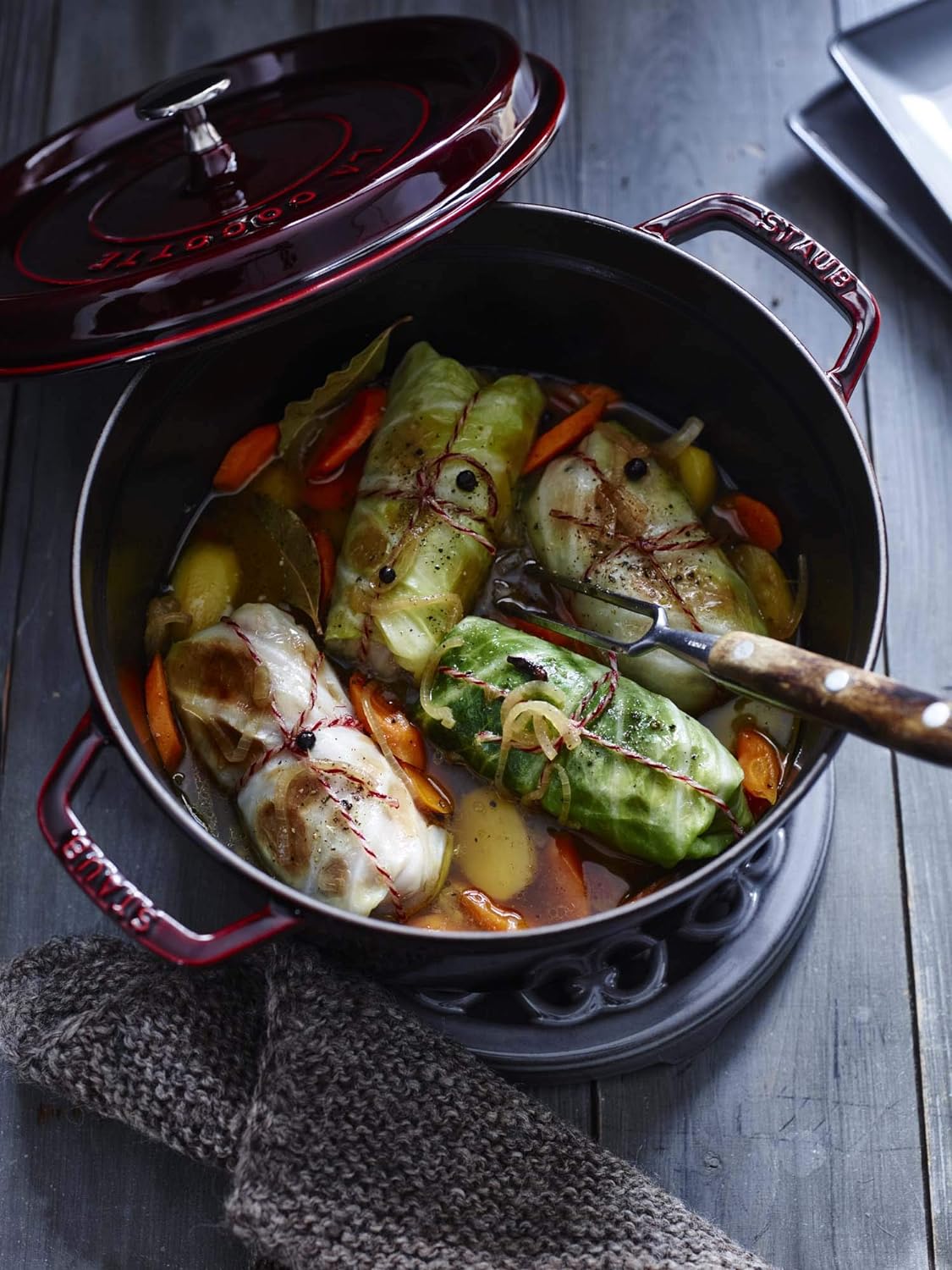 Staub Cast Iron 7-qt Round Cocotte - Cherry, Made in France