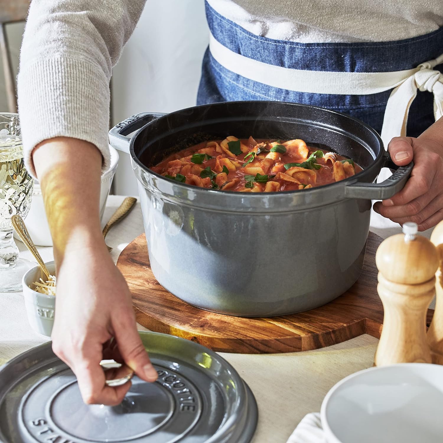 Staub Cast Iron 7-qt Round Cocotte - Cherry, Made in France