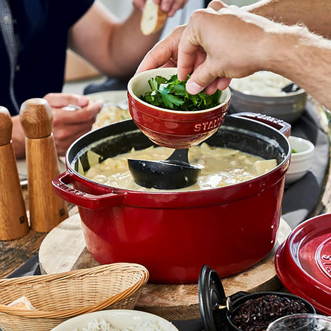 Staub Cast Iron 7-qt Round Cocotte - Cherry, Made in France