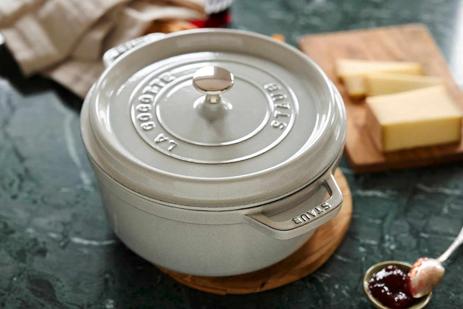 Staub Cast Iron 7-qt Round Cocotte - Cherry, Made in France