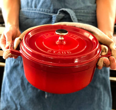 Staub Cast Iron 7-qt Round Cocotte - Cherry, Made in France