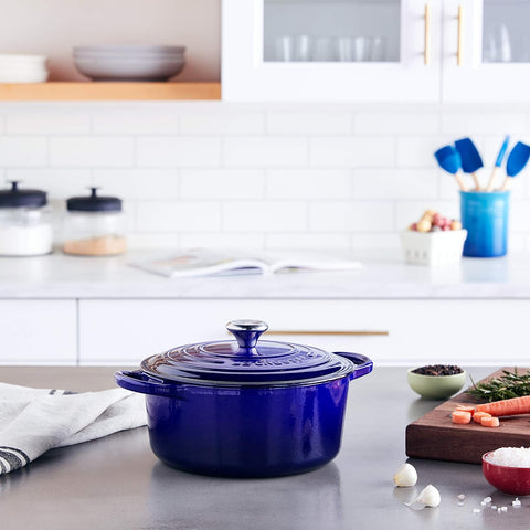 Le Creuset Enameled Cast Iron Signature Round Dutch Oven, 7.25 qt., Marseille