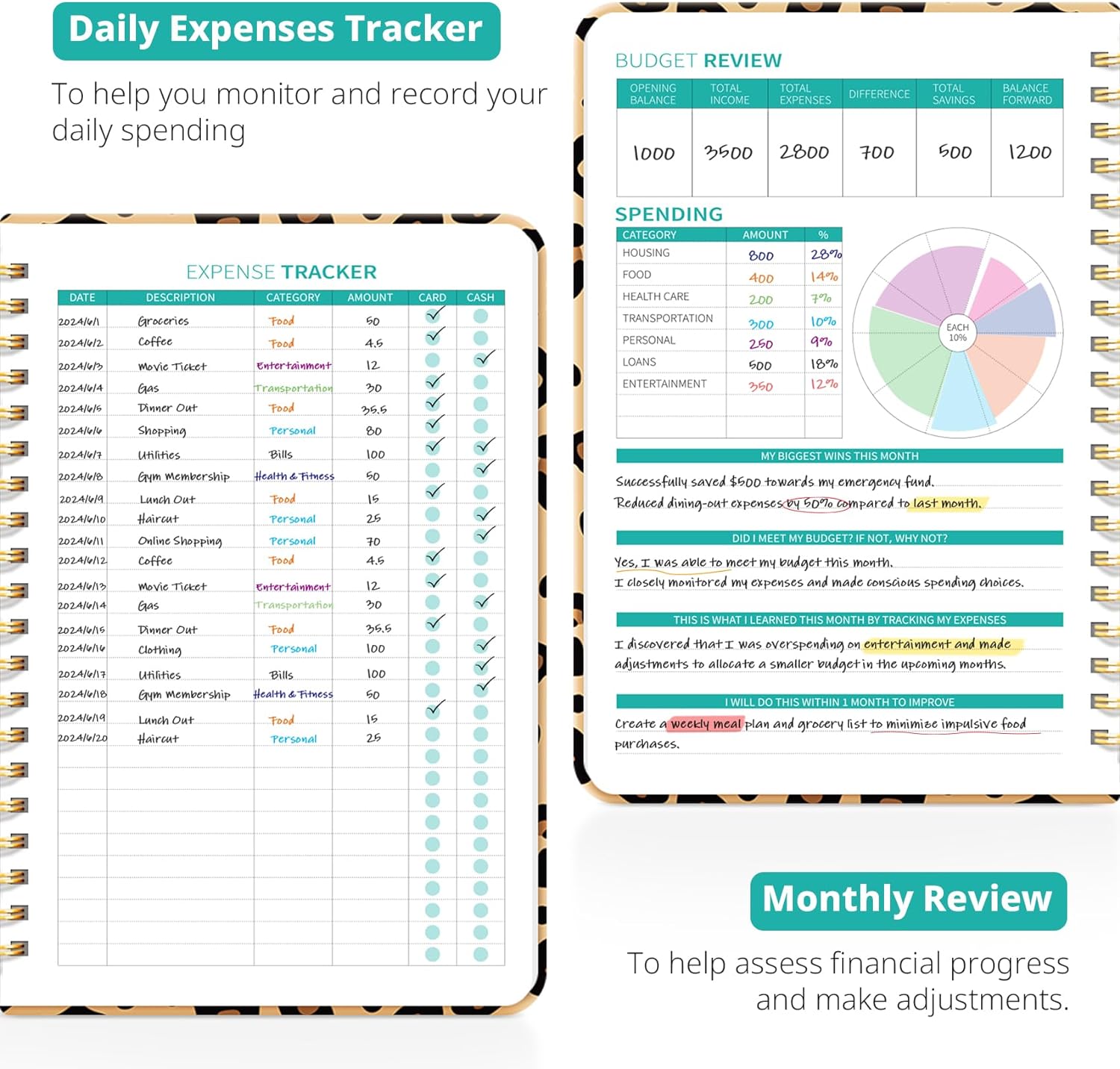 Budget Planner - Monthly Budget Book 2024 with Expense & Bill Tracker - Undated 12 Month Financial Planner/Account Book to Take Control of Your Money - Pink