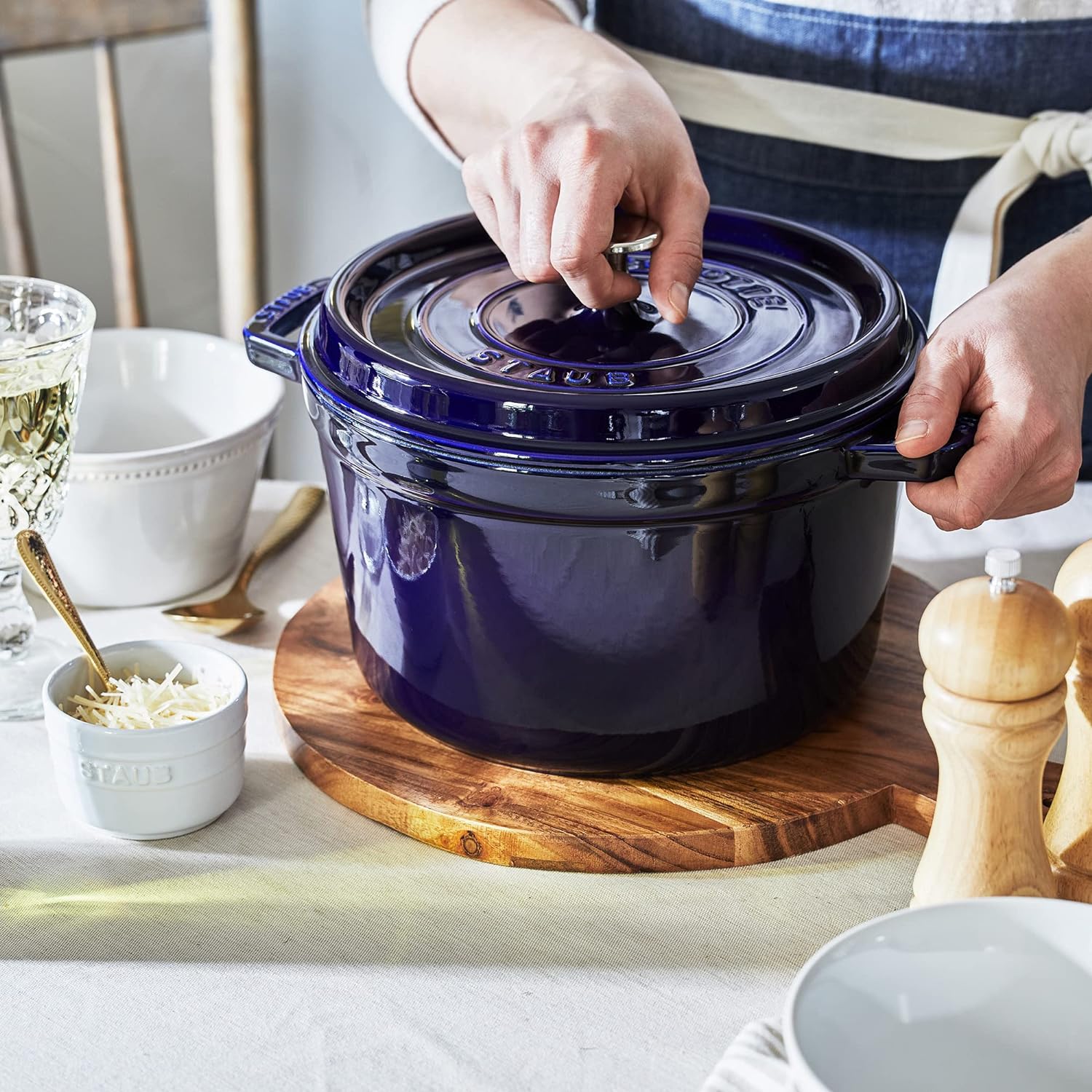 Staub Cast Iron 7-qt Round Cocotte - Cherry, Made in France