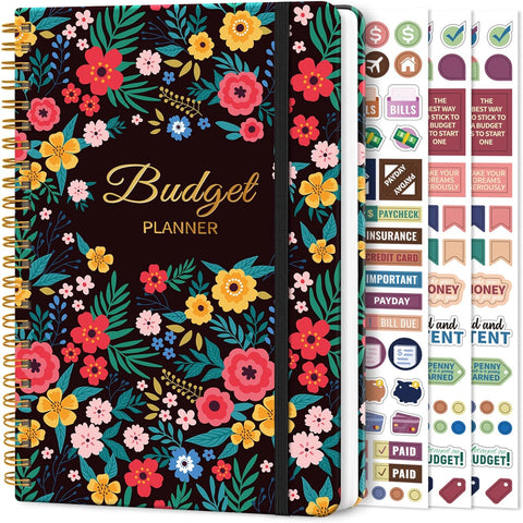 Budget Planner - Monthly Budget Book 2024 with Expense & Bill Tracker - Undated 12 Month Financial Planner/Account Book to Take Control of Your Money - Pink