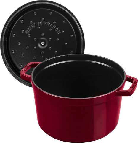 Staub Cast Iron 7-qt Round Cocotte - Cherry, Made in France