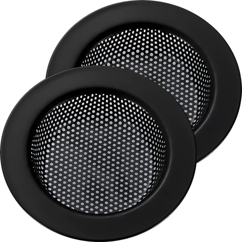 LASSHSWA Matte Black Kitchen Sink Strainer Stainless Steel, Kitchen Sink Drain Strainer, Sink Strainers with Large Wide Rim 4.5" Diameter for Kitchen Sinks (NO Bump - Avoid Paint Peeling)