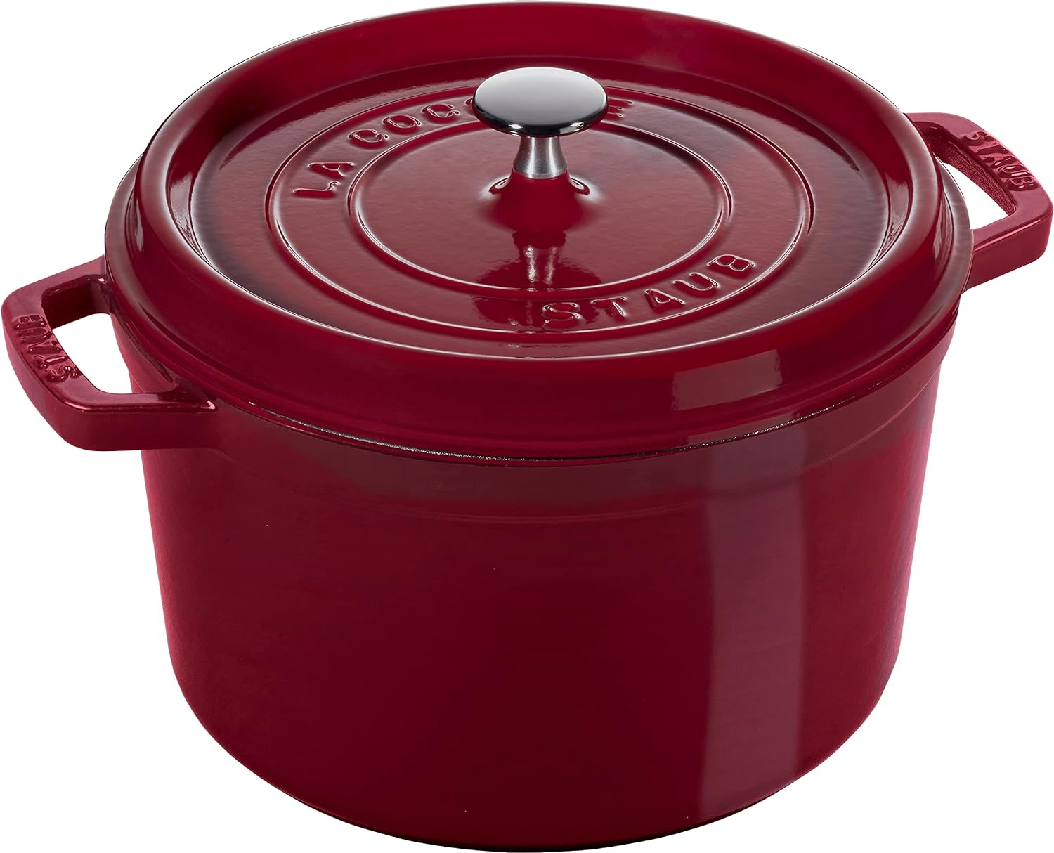 Staub Cast Iron 7-qt Round Cocotte - Cherry, Made in France