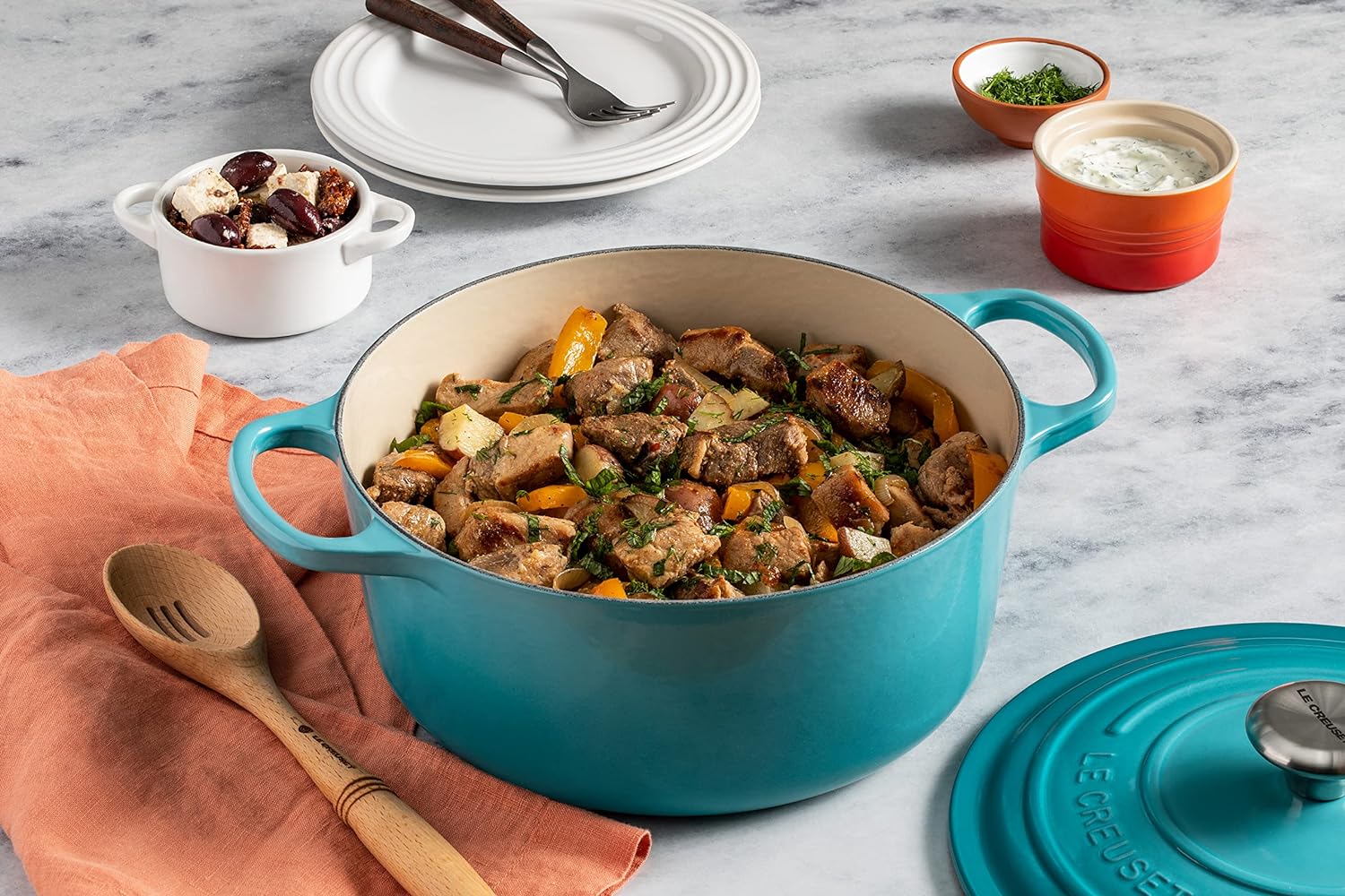 Le Creuset Enameled Cast Iron Signature Round Dutch Oven, 7.25 qt., Marseille